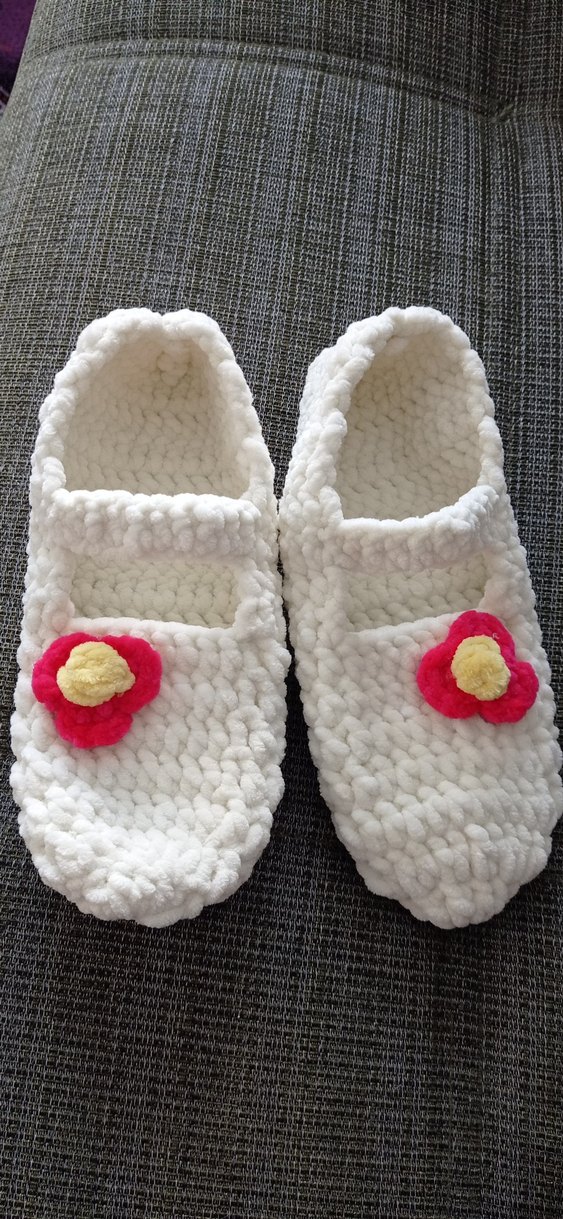 Renkli Çiçek Detaylı Beyaz Patik - Görsel 3