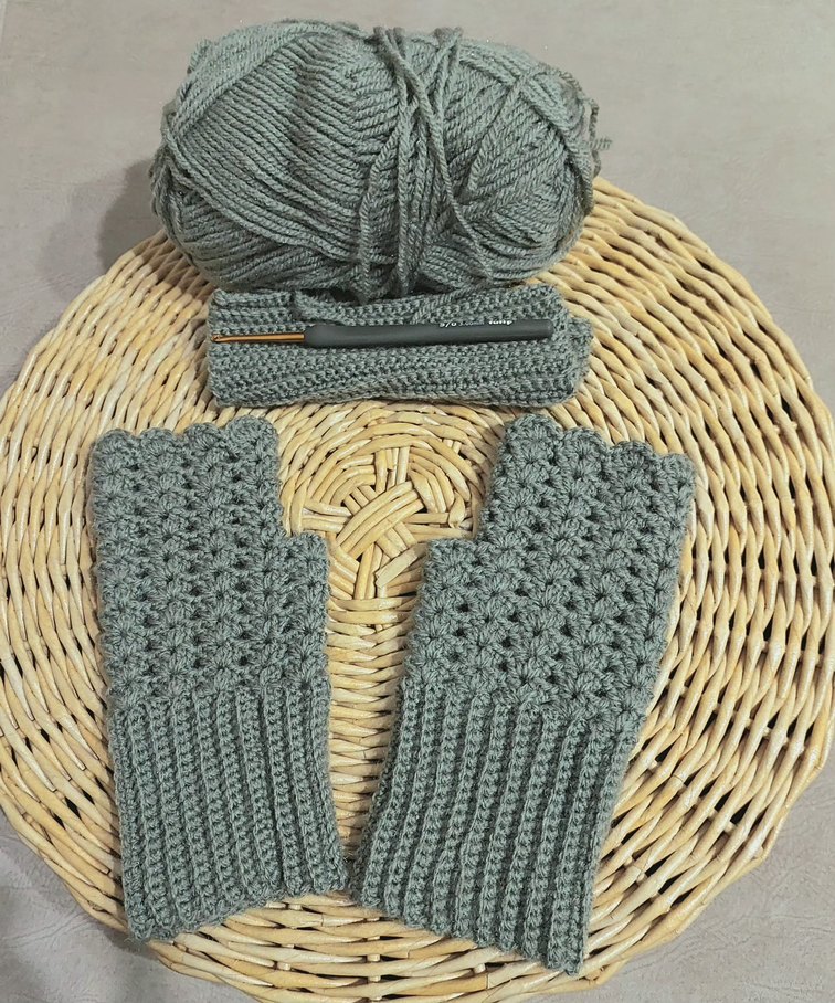 Bohem  Örgü Parmaksız Eldiven - Görsel 2