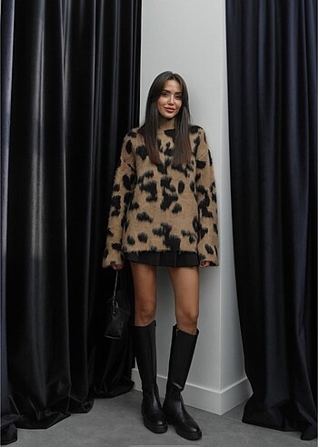 Leopar Desenli Kazak