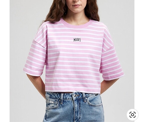 Mavi jean crop üst