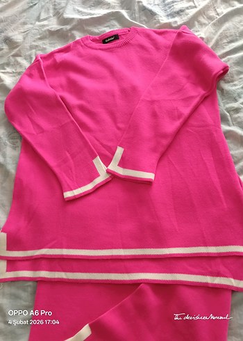 Pembe Uzun Kollu Triko takım - Görsel 4