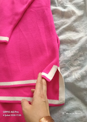 Pembe Uzun Kollu Triko takım - Görsel 3