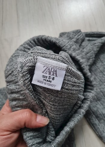 ikizler için Gri Örgü Kız Pantolonu Rahat Kesim - Görsel 3