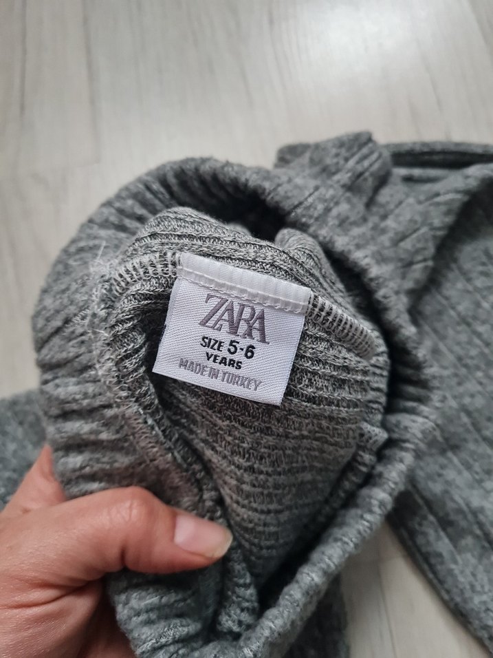 ikizler için Gri Örgü Kız Pantolonu Rahat Kesim - Görsel 3