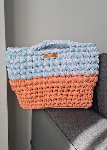 Pastel Renkli Örgü Kadın El Çantası