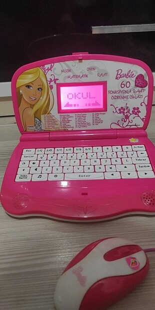 Barbie çocuk eğitici laptop pembe