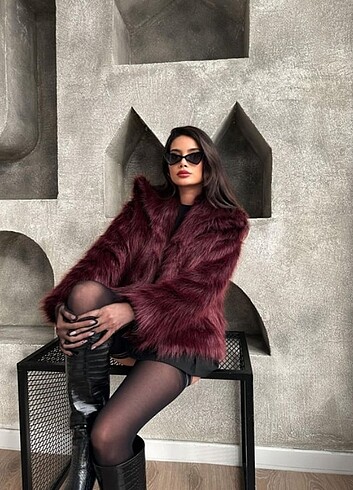 m Beden Mango model Bordo kürk cherry viral