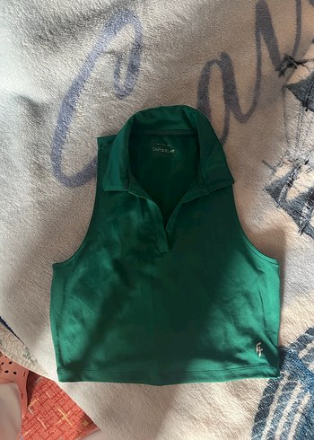 V Yaka Yeşil Crop Top - Görsel 7