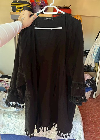 xl Beden siyah Renk Bohem tarz kimono