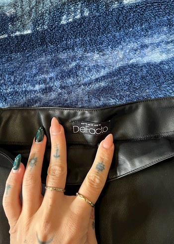 Siyah Deri Mini Etek - Görsel 4