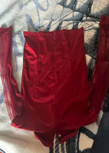 Kırmızı Transparan Kollu Gotik Bluz - Görsel 6