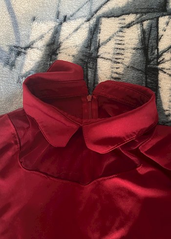 Kırmızı Transparan Kollu Gotik Bluz - Görsel 5