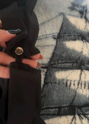 Uzun Kollu Siyah Gotik Transparan Kadın Bluz - Görsel 6