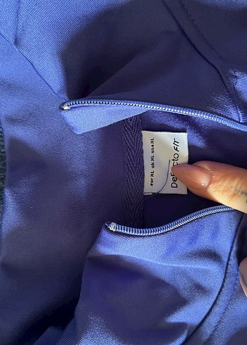 Mavi Uzun Kollu Crop Top - Görsel 4