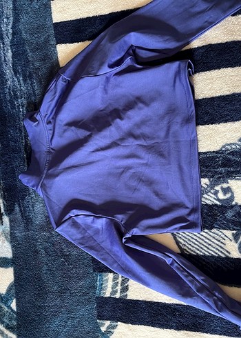 Mavi Uzun Kollu Crop Top - Görsel 6