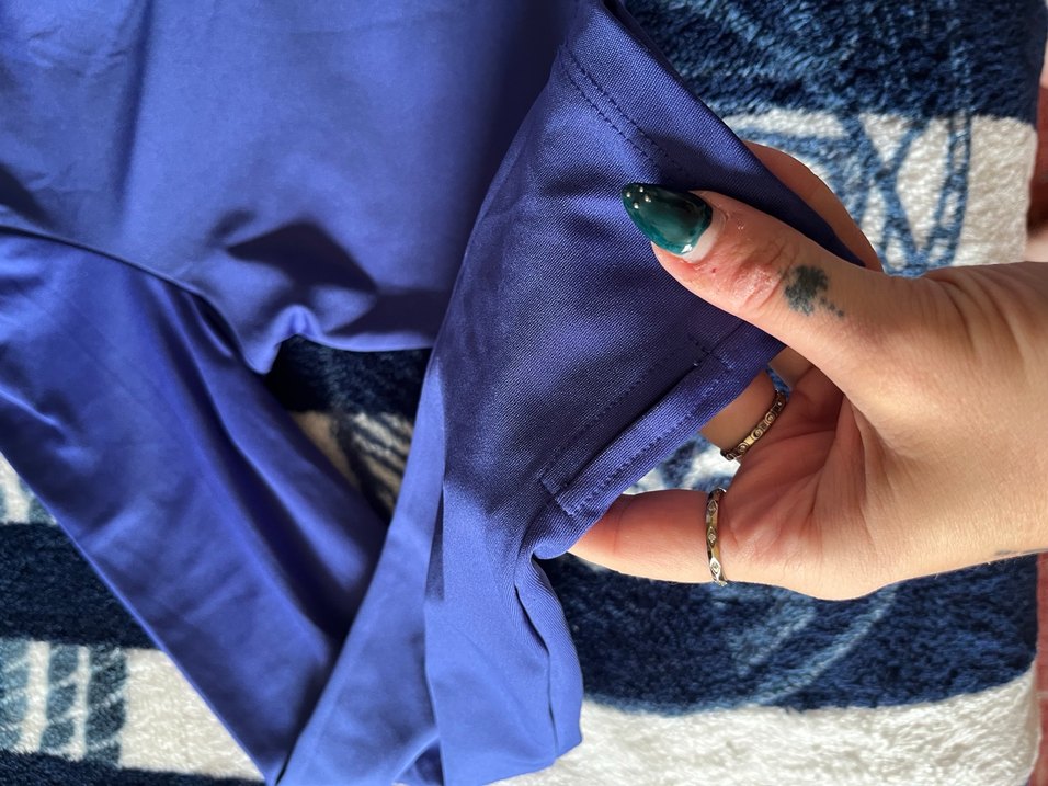 Mavi Uzun Kollu Crop Top - Görsel 5