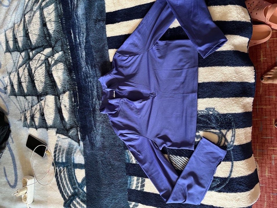 Mavi Uzun Kollu Crop Top - Görsel 3