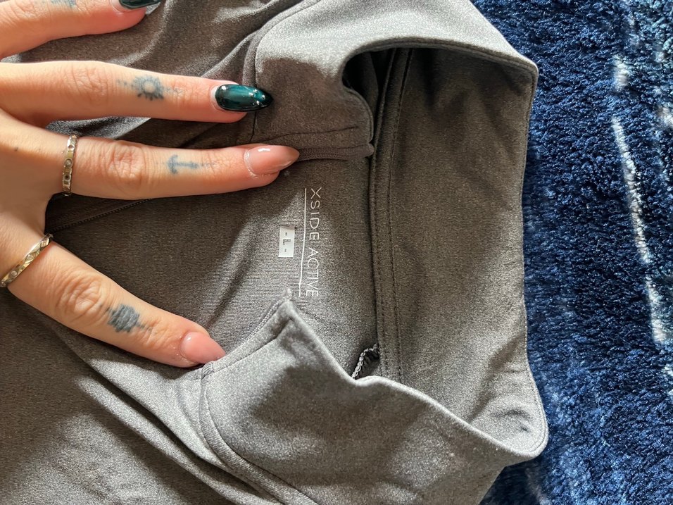 Gri Yüksek Yakalı Kadın Sweatshirt - Görsel 4