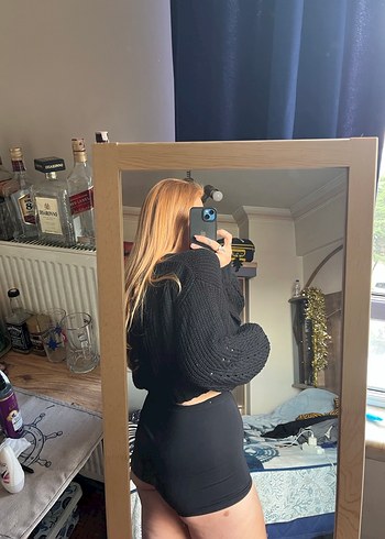 Siyah Örgü Kadın hırka - Görsel 4