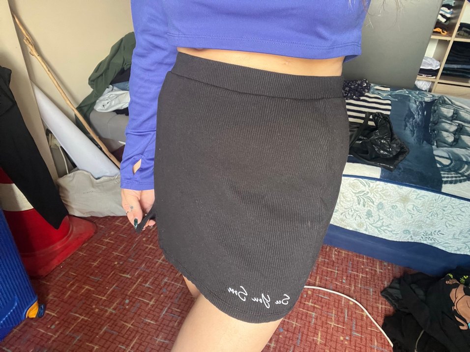 Siyah Mini Etek, Dar Kesim, Günlük - Görsel 2