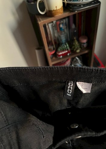 44 Beden siyah Renk Siyah Düğmeli Midi Kot Elbise
