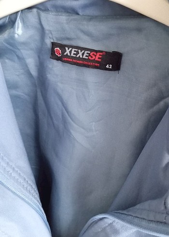 XEXESE Kadın Mavi Fermuarlı Ceket