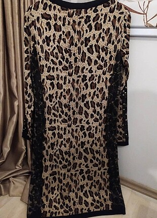 40 Beden Leopar elbise