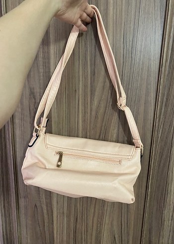 Bej Deri Kadın Omuz Çantası - Görsel 2