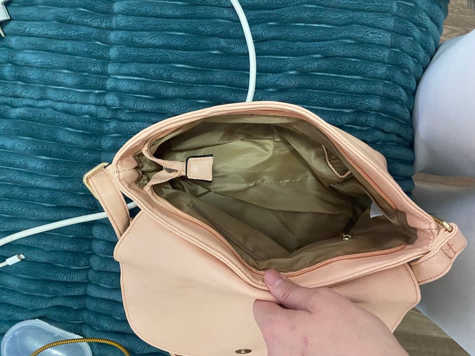 Bej Deri Kadın Omuz Çantası - Görsel 3