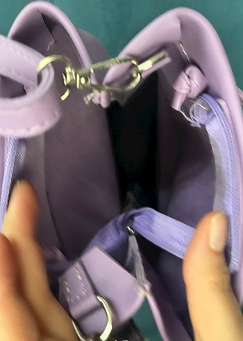 Pastel Mor Deri Kadın Çanta - Görsel 3