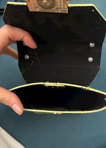 Yeşil Deri Krokodil Desenli Kadın Çanta - Görsel 4