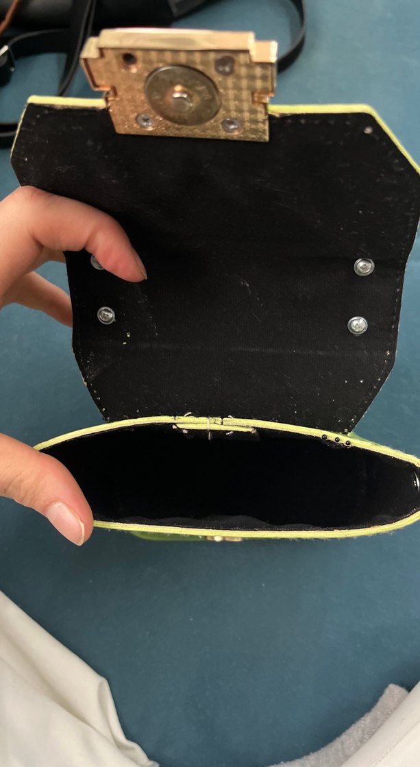 Yeşil Deri Krokodil Desenli Kadın Çanta - Görsel 4