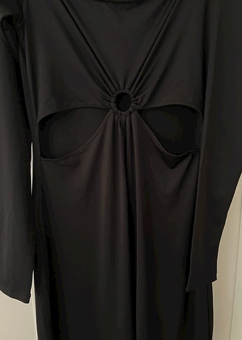 Kayık yaka Siyah Uzun Gotik Tulum Elbise - Görsel 4