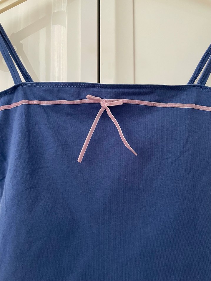 Mavi İnce Askılı Kadın bluz - Görsel 2