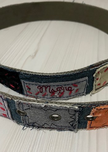 Patchwork tasarım Denim Kadın Kemer - Görsel 2