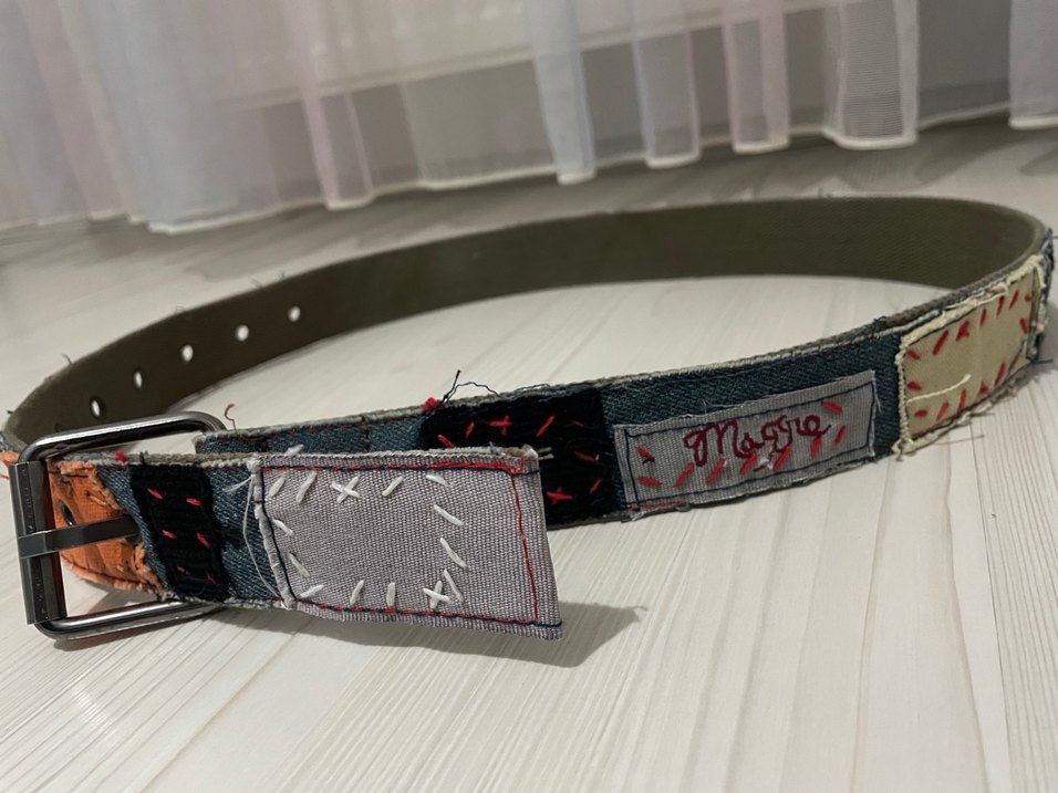 Patchwork tasarım Denim Kadın Kemer - Görsel 4