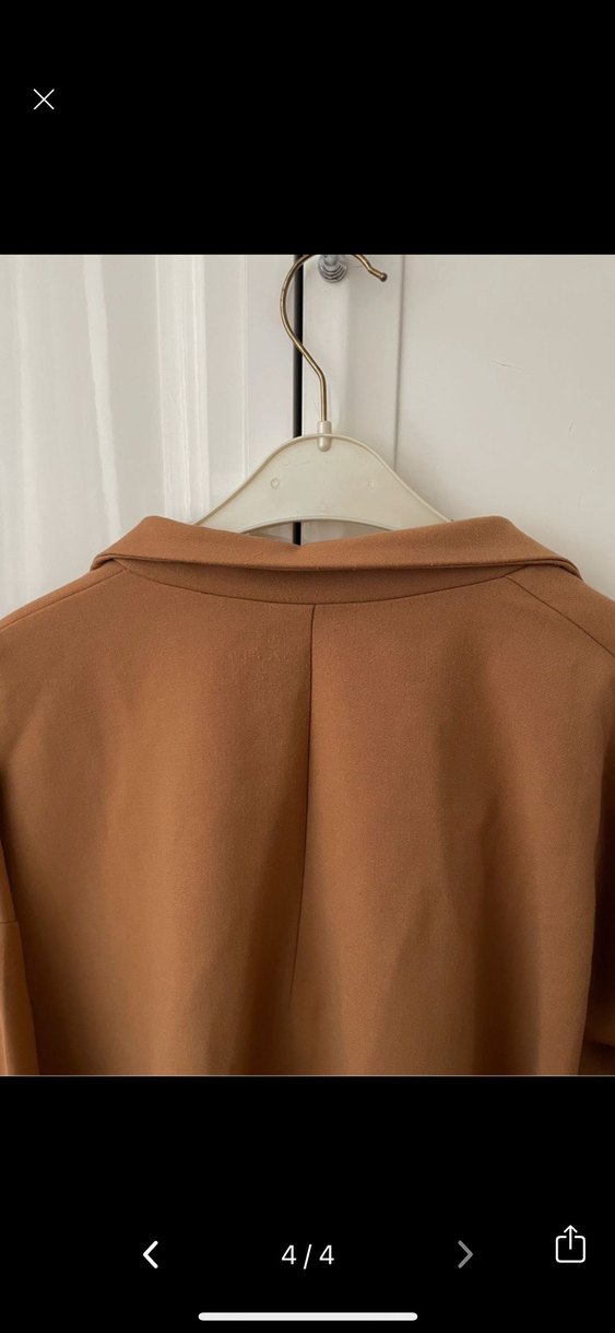 Pamuklu kalın blazer ceket - Görsel 4