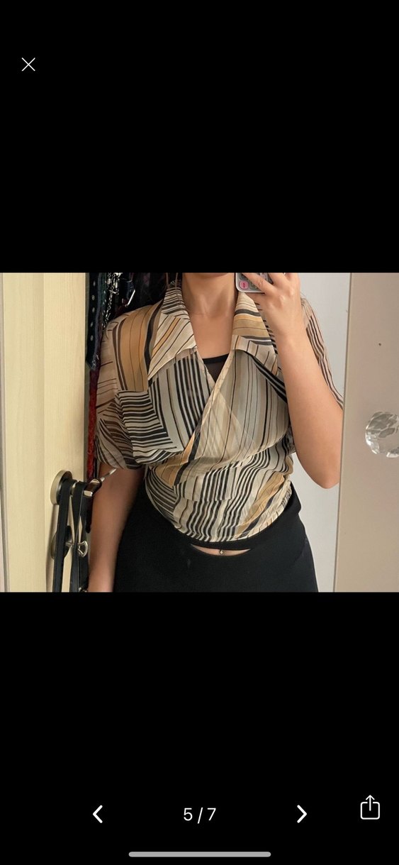 Transparan belden bağlamalı gömlek - Görsel 5