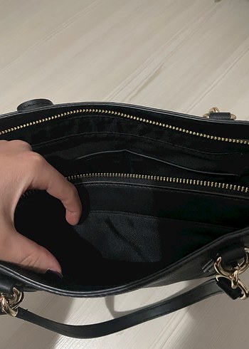 Siyah Deri Nine West Tokalı Kadın Çantası - Görsel 6