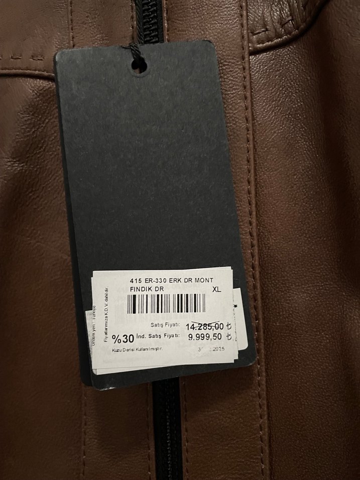 Kahverengi Tamer tanca Kuzu Derisi Erkek Biker Ceket - Görsel 5