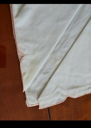 Beyaz Pastel aplik görünümlü delik işli 12 kişilik Masa Örtüsü - Görsel 8