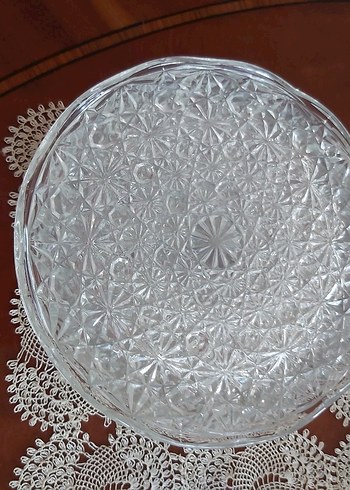 6adet Parlak kesme cam pasta Tabağı