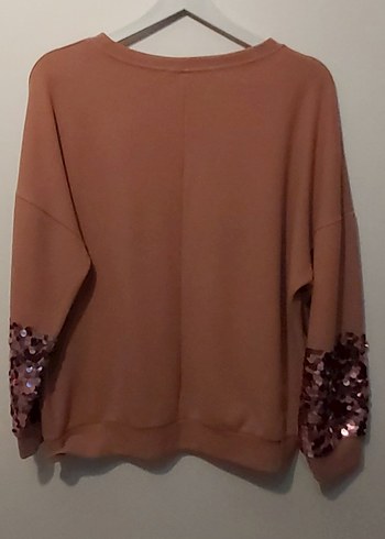 Diğer Pullu Detaylı Pembe Kadın Sweatshirt