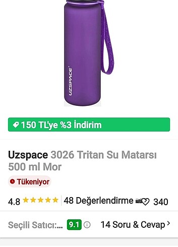  Beden #UZSPACE SU MATARASI