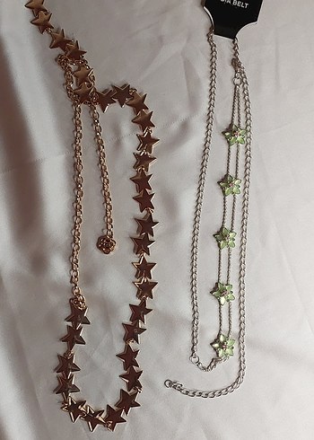 Y2K Tarzı Gold ve Gümüş 2li Zincir Kemer - Görsel 5