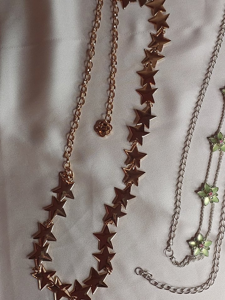 Y2K Tarzı Gold ve Gümüş 2li Zincir Kemer - Görsel 3