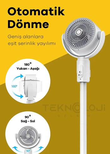 Beden Renk Ayarlanabilir Yükseklikte Beyaz Vantilatör