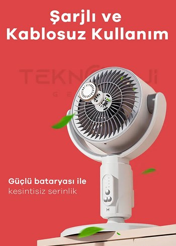 Beden Ayarlanabilir Yükseklikte Beyaz Vantilatör