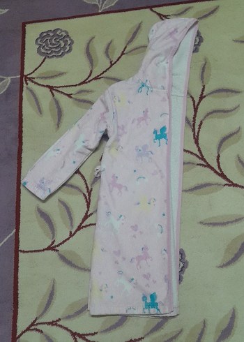 Kız Çocuk Kapüşonlu Bornoz - Pembe - Görsel 2