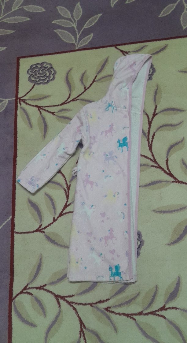 Kız Çocuk Kapüşonlu Bornoz - Pembe - Görsel 2